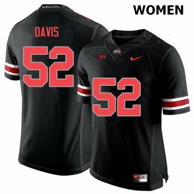NCAA Ohio State Buckeyes Women's #52 Wyatt Davis Blackout Nike Football College Jersey BXC2245JQ